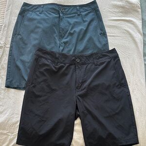 RSQ Men's Black and Dark Gray Flat Front Shorts